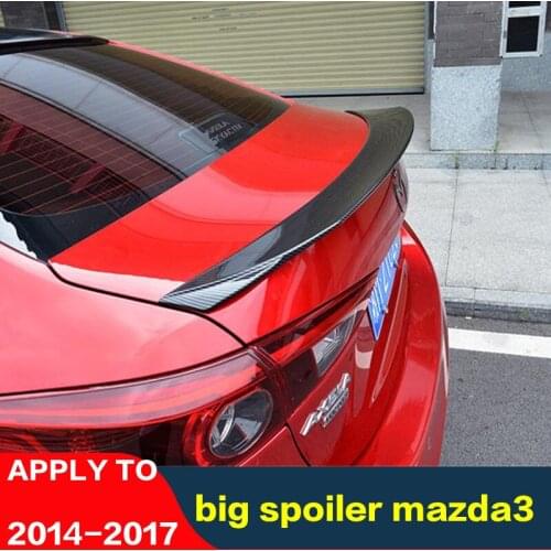 For mazda 3 big spoiler wing 14-17 Rear lip of tail fin ABS material primer color high quality spoiler sports sedan rear wing