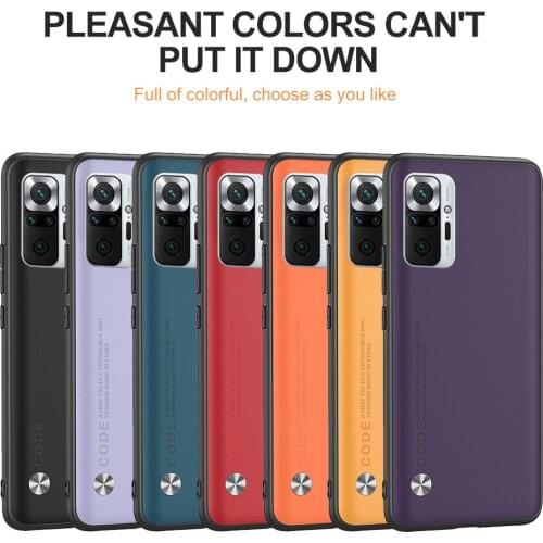 For Redmi Note 10 Pro Case Plain Skin Leather Phone Cover For Xiaomi Redme Redmy Not 9 9s 9t 10s Shockproof Protect Bumper Coque
