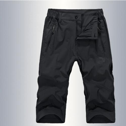 Mens Hiking Bermudas Pockets Outdoor Thin Short Pants Sports Half Trousers Breathable Wading Climbing Hombre Deportivas M-5XL