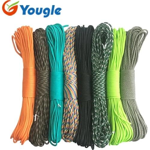 Fedex Free 20 Pcs/Lot 550 Paracord Parachute 7 Strand Core Lanyard Survival Rope