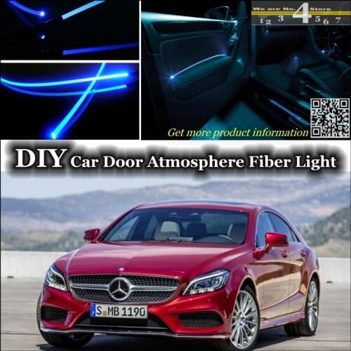 Interior Ambient Light Tuning Atmosphere Fiber Optic Band Lights For Mercedes Benz CLS MB W218 W219 Door Panel For Tuning