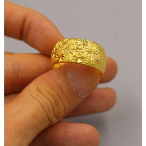 6 style Models Ring Men Dubai 24K Gold Anti-allergy Smooth Simple Wedding Couples Rings Bijouterie for Man or Woman Gifts