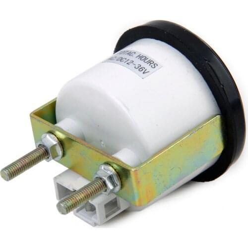 12-36V DC/AC Round Quartz Hour Meter Gauge for Car Truck Engine Motor -Black