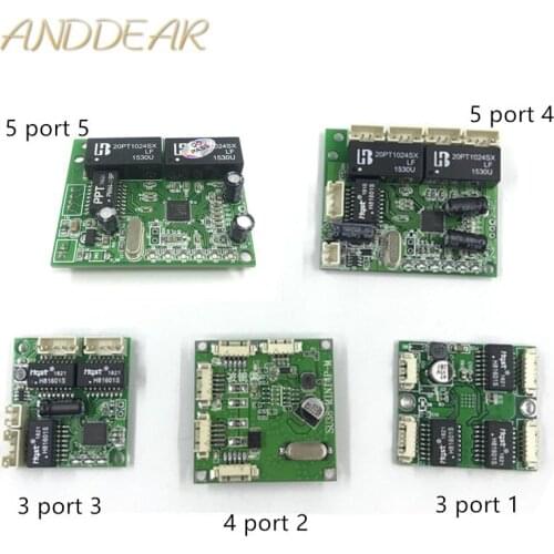 Mini 5V 12Vswitch module PBC OEM module mini size 3/4/5 Ports Network Switches Pcb Board mini ethernet switch 5V-12V 10/100Mbps