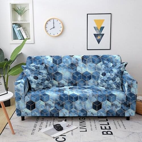 Marble Printed Stretch Sofa Cover Elastic Geometric Sofa Covers for Living Room Slipcovers Armchair Couch Cover 1/2/3/4-seater