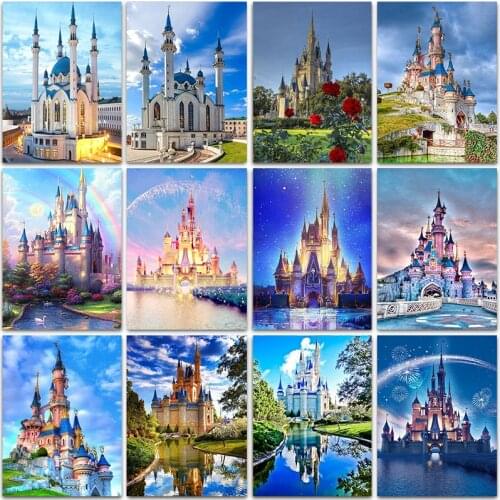 Square 5D Diy Mosque Istanbul Diamond Painting Building Castle Diamond Embroidery Cross Stitch Kit Rhinestone Mosaic Home Decor