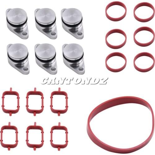 6 PCS 22/33mm Aluminum Swirl Flap Blanking Plates Seal Kit 6 Cylinder For BMW E39 E60 320d 330d 520d 525d 530d 730d