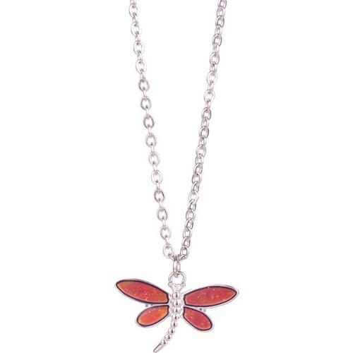 New Fashion Mood Necklace Temperature Control Color Change mood Mood Dragonfly Necklace Women Jewelry Girls Gift