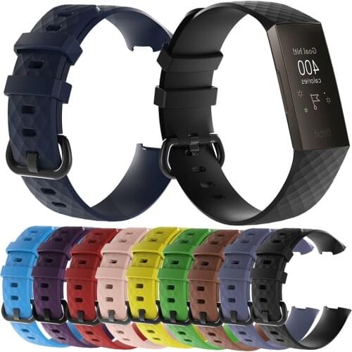 Essidi New Soft Silicone Bracelet Strap For Fitbit Charge 3 4 Quick Release Wristband Strap Loop For Fitbit Charge 3 4 Clasp