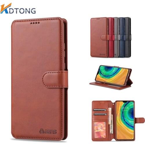 Solid Color Wallet Card Slot Leather Flip Case For Huawei Mate 30 20 P30 Lite Nova 4E 5Z 5i Pro Fashion Bracket Shockproof Cases