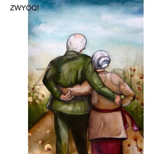 Full Square Diamond mosaic Elderly couple 5D DIY Diamond painting Cross stitch Lover Full Round Diamond embroidery Embrace love