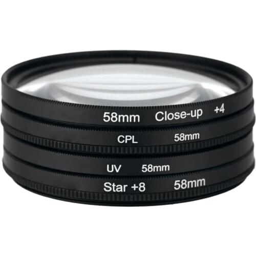 Polarizing Filter 4 Kit 58Mm For Canon Nikon Pentax Sony DSLR Camera Photography Filters