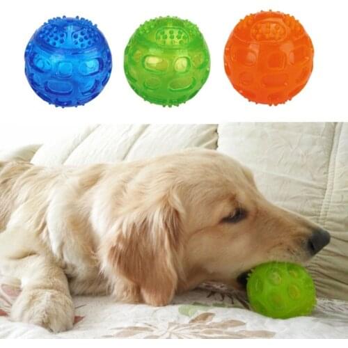Durable Rubber Dog Toys Chew Ball Interactive Squeak Training Playing Pet Toy Balls