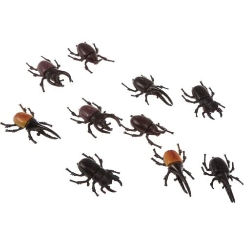 Vivid Plastic Insect Beetles Replica Model Toy 10 Pcs/Lot Prank & Jokes Props