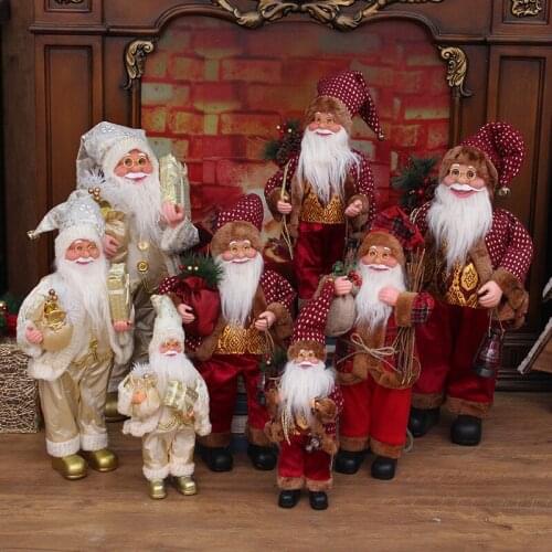 Christmas Party Decoration Retractable Doll Christmas Decoration Christmas Deer Santa Snowman Toy Figurines christmas elf doll