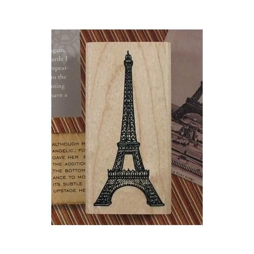 DIY Scrapbooking Korea Eiffel Tower retro seal Stamps Vintage Wood Rubber Stamp Album Stamp Decoration Stamp High Quality