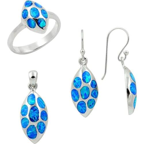 Silverlina Sterling Silver Opal Gemstone Set