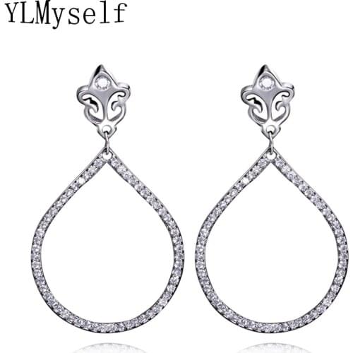 Water drop Earrings statement oorbellen aretes pendientes jewelry accesorios mujer Micro setting Cubic Zirconia crystal earring