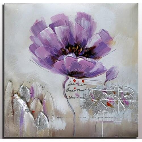 Handmade thick Modern flower painting handmade oil on linen canvas modern flower oil painting living room wall art decoration