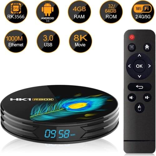 HK1 RBOX R3 RK3566 Android 11.0 TV BOX 4GB/8GB 32G/64G/128G 2.4G/5G WiFi 4K BT GooglePlay Store Youtube Media Player Settop box