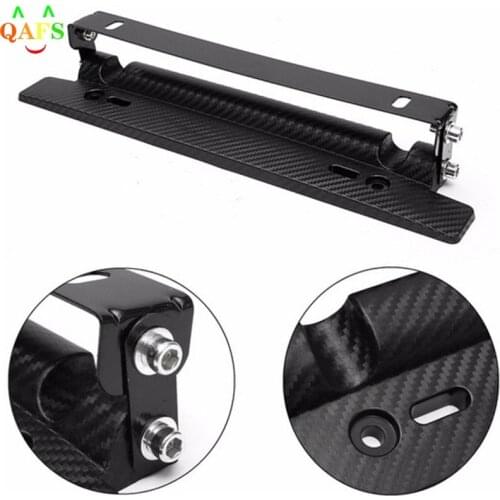 Universal Adjustable Car-styling Car License Plate Frame Holder Carbon Fiber Racing Number Plate Auto Mount Bracket