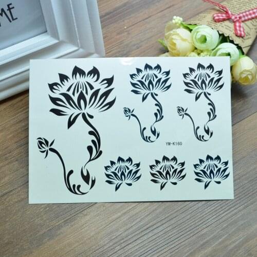 King/heart/lotus waterproof Temporary Tattoos flash tattoo taty sticker tatuajes body arts flash tattoo tattoos sleeves