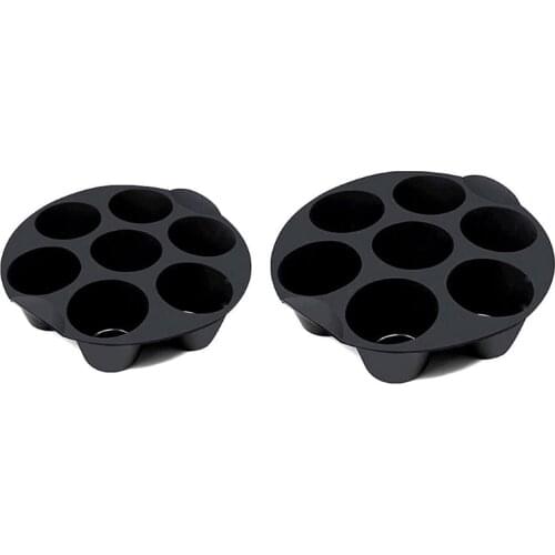 Quality 7 Gird Round Cake Baking Trays Non-stick Silicone Air Fryer Accessories Home Kitchen Cooking Appliance Parts Retailsale