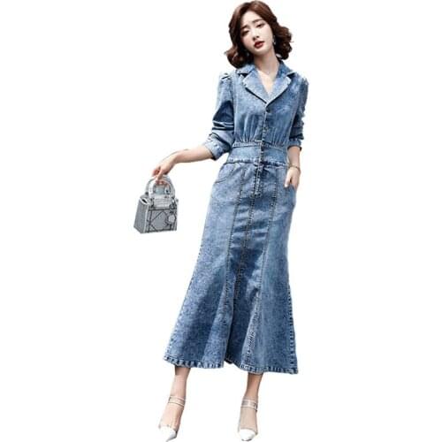 WALKSO Fashion Denim Dresses