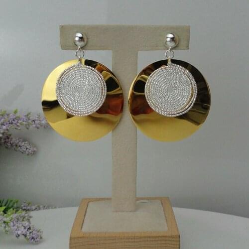 Yuminglai 24K Dubai Gold Earrings Big Round Earrings for Women FHK9649