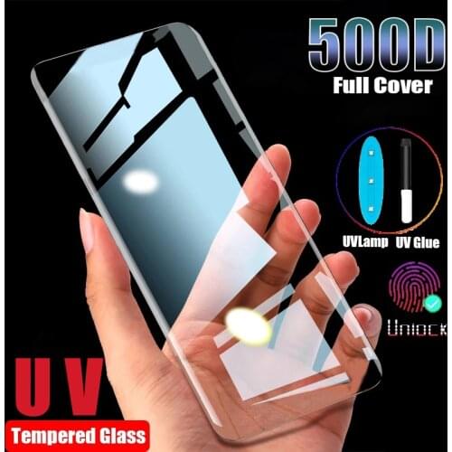 UV Tempered Glass For Samsung Galaxy S21 Plus Note 20 Ultra S10 S20 S 8 9 10 21 E 5G S8 S9 Screen Protector Liquid Curved