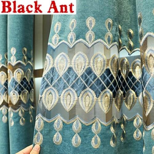 Window Blinds Drape Light Luxury American Sheer Curtain For Living Room Sheer Curtain Embroidery High End Curtains X-JD814