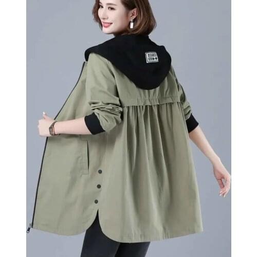 2021 New Autumn Women Jacket Casual Basic Coat Pocket Zipper Jackets Long Sleeve Female Windbreaker Loose Hooded Outwear