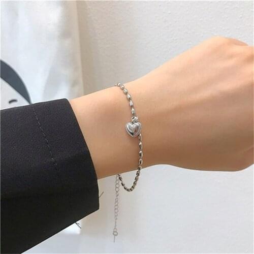 Grain Design Feeling Love Bracelet with Small Wind Restoring Ancient Ways Is Sweet Hearts Accessories Rope Chain Women Punk