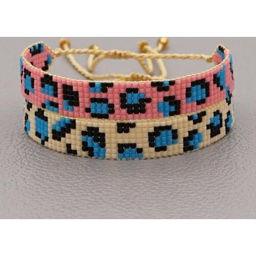 Bohemian Miyuki Bracelet For Women Braided Leopard Geometry Wristband Adjustable Boho Bracelets Jewelry Friendship Joyas Mujer