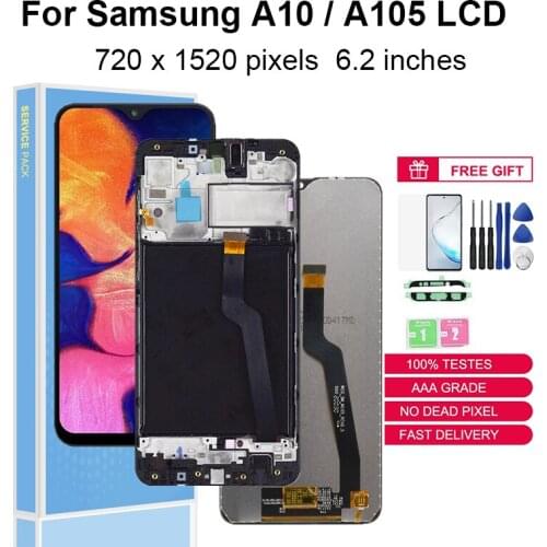 6.2" For Samsung Galaxy A10 A105 A105F SM-A105F LCD Display Touch Screen Replacement Parts Digitizer Assembly With Frame