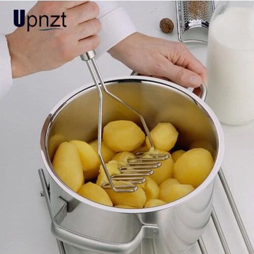1pcs Stainless Steel Kitchen Gadget Potato Masher Press Cooking Tool Mashed Potatoes Wavy Pressure Ricer Kitchen Accessories