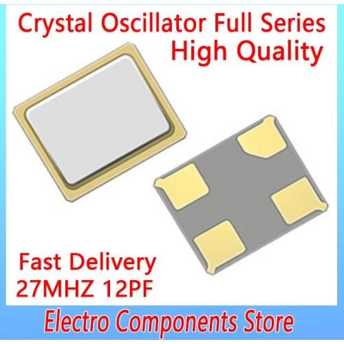10PCS/Lot 4Pin 2520 27MHZ Passive SMD Crystal Quartz Resonator 12PF Crystal Oscillator Electronic Kit ±10PPM High Precision