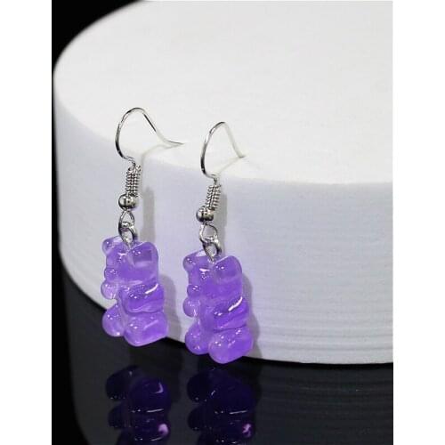 11Color Clip Earrings Candy Color Gummy Mini Bear Charms for Making Cute Earrings Pendants Necklaces Creative Jewelry Finding