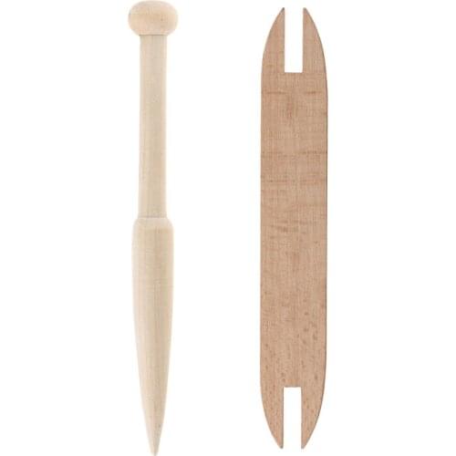 2pcs Well Polished Sanded Beech Wood Shuttle 2 Styles for Weaving Knitting Tapestry Crafts Loom Accessory Handmade Crafts Tools