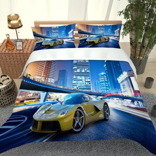 2020 Hot Style Bedding Set 3d Digital Racing Car Pattern 2/3pcs Duvet Cover Set Single Twin Double Full Queen King Bedding