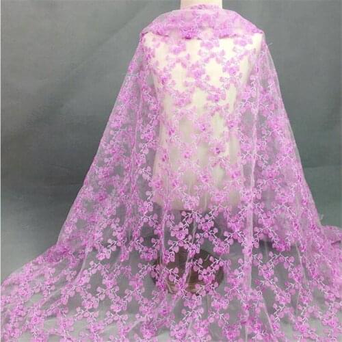 3YardsX120cm Summer new exquisite small flowers polyester embroidery fabric fashion women dress DIY handmade fabric lace LC0117