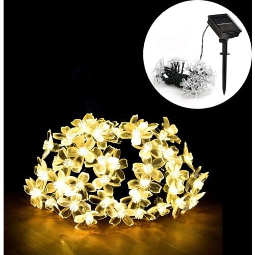 5/7/12/22M Solar String Christmas Lights Outdoor 3Mode Waterproof Flower Garden Blossom Lighting Party Home Decoration