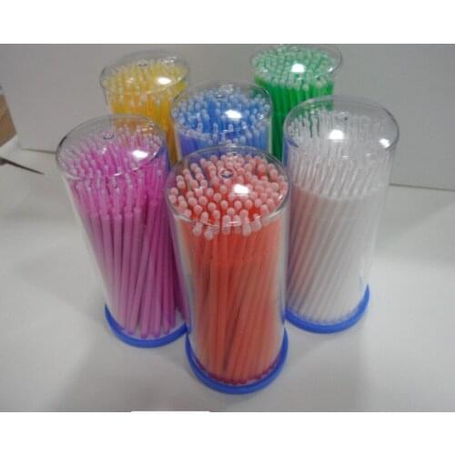 600 pcs/lot Microbrush Microfiber Wands Applicators for Eyelash Extension Removal (6 barrels)