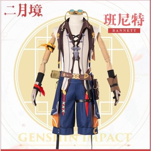 Anime Genshin Impact Bennett Cosplay Costume Full Game Costume Sizes XS-XL Custom-made 2021 New