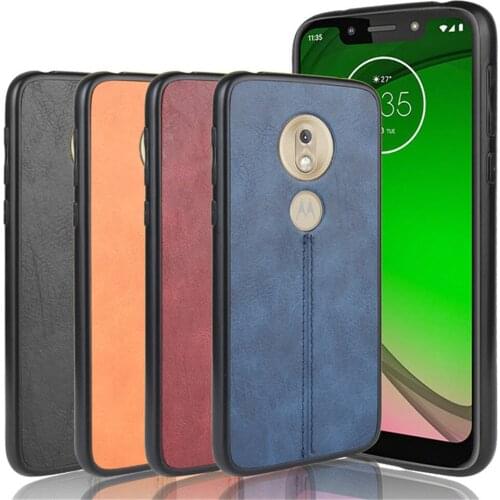 For Motorola Moto G7 Power Case For Moto G7 Play Luxury Calfskin PU Leather lines Back Cover Case For Moto G7 G7Plus Phone Case