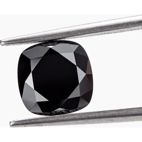 Black Color Loose Moissanite Stones Beads Diamond VVS1 Clarity Cushion Cut Brilliant Gemstone for Engagement Jewelry Making