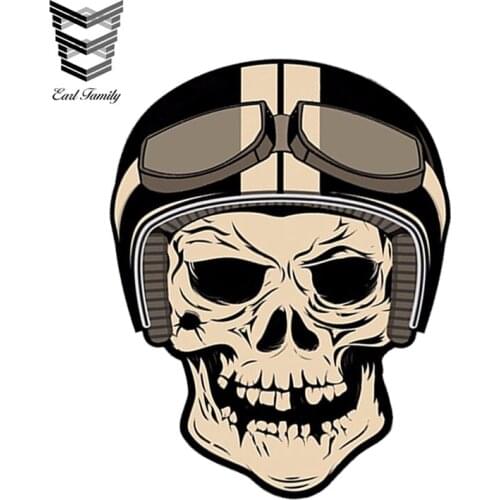 EARLFAMILY 13cm x 10cm Waterproof Car Styling VINYL STICKERS DEATH SKULL HELMET AUTO MOTO CAR BIKE MOTORCYCLE TUNING Car Sticker