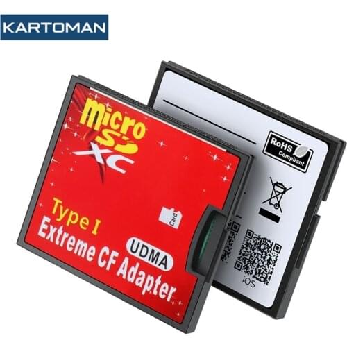KARTOMAN Micro SD TF to CF/SD Memory Card Reader Converter Adapter MicroSD SDHC to Compact Flash Type I