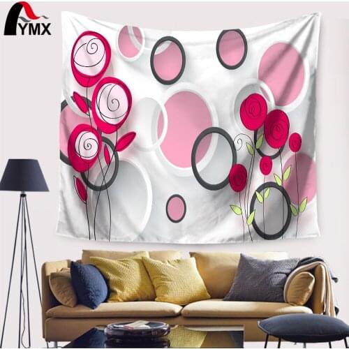 Beautiful Flower Pattern Tapestry Wall Hanging Polyester Fabric Mandala Wall Decor Yago Mat Tapestry Beach Towel Tapiz Gobelin