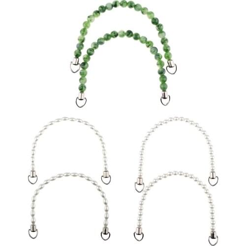 Pieces of 2 ABS Plastic Beads Bag Handle for Shoulder Tote Bag Purse DIY Sewing Craft